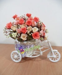 Hoa giả, Hoa lụa đẹp, Xe đạp hoa có nơ