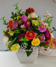 Hoa giả, Hoa lụa đẹp, Bình hồng nhí