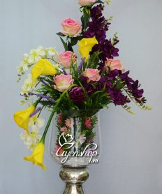 Hoa giả, Hoa lụa đẹp, Nghệ thuật thác đổ