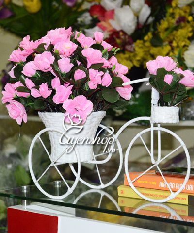 Xe đạp hoa Đỗ Quyên Hoa giả, Hoa lụa đẹp, Xe đạp hoa Đỗ Quyên