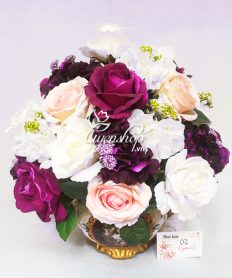 Hoa giả, Hoa lụa đẹp, Bình hồng tú cầu