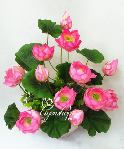 Bình hoa Sen Hoa giả, Hoa lụa đẹp, Bình hoa Sen