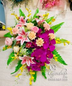 Hoa giả, Hoa lụa đẹp, HOA ĐỂ BỤC PHÁT BIỂU 