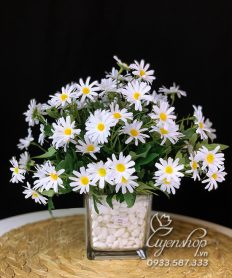 Hoa giả, Hoa lụa đẹp, Lọ Hoa Cúc Họa Mi Xinh