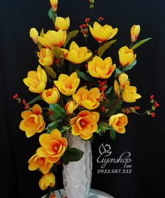 Hoa giả, Hoa lụa đẹp, Bình Mộc Lan Lụa Cao Cấp