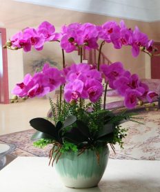 Hoa giả, Hoa lụa đẹp, Chậu Lan Tím Kiêu Sa