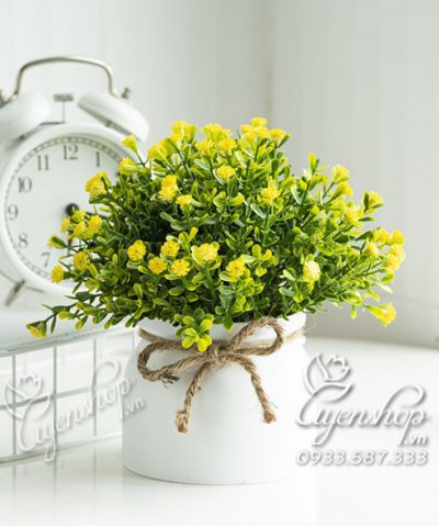 LỌ HOA BABY TONE VÀNG Hoa giả, Hoa lụa đẹp, LỌ HOA BABY TONE VÀNG
