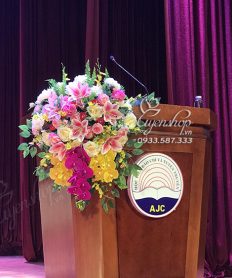 Hoa giả, Hoa lụa đẹp, LÃNG HOA TRANG TRÍ BỤC PHÁT BIỂU