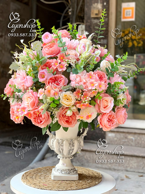 Zoom với LƯ HOA TONE HỒNG ĐỂ PHÒNG KHÁCH