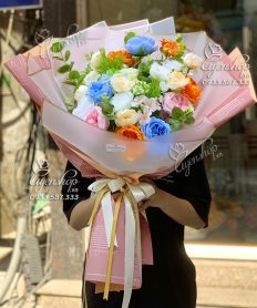 Hoa giả, Hoa lụa đẹp, BÓ HOA LỤA XINH