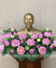 Hoa giả, Hoa lụa đẹp, HOA SEN NGHỆ NHÂN CAO CẤP