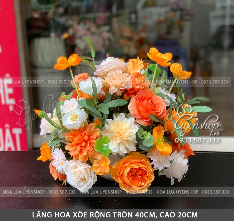Zoom với BÁT HOA ĐỂ BÀN NHỎ TONE CAM