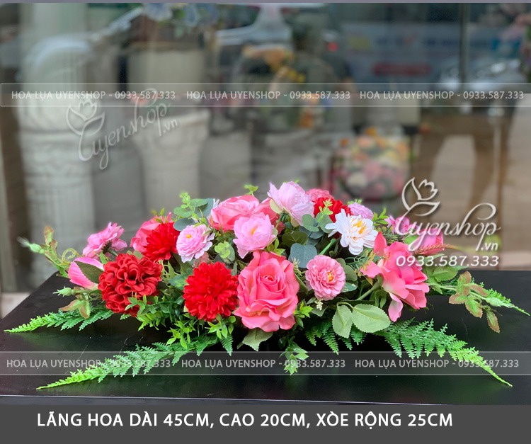 Zoom với LÃNG HOA BÀN HỌP NHỎ TONE HỒNG