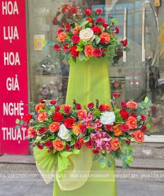 Hoa giả, Hoa lụa đẹp, LÃNG HOA TẶNG KHAI TRƯƠNG 2 TẦNG