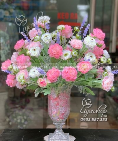 LY HOA LỤA MAO LƯƠNG CAO CẤP Hoa giả, Hoa lụa đẹp, LY HOA LỤA MAO LƯƠNG CAO CẤP