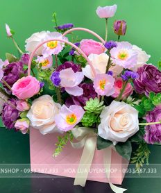 Hoa giả, Hoa lụa đẹp, GIỎ HOA LỤA