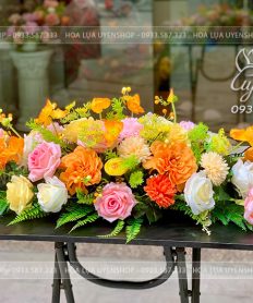 Hoa giả, Hoa lụa đẹp, LÃNG HOA LỤA TRANG TRÍ PHÒNG HỌP