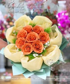 Hoa giả, Hoa lụa đẹp, BÓ HOA HỒNG SÁP NHỎ