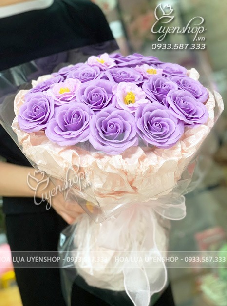 Zoom với BÓ HỒNG SÁP TÍM