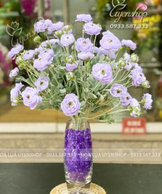 Hoa giả, Hoa lụa đẹp, BÌNH HOA MAO LƯƠNG TÍM SANG TRỌNG