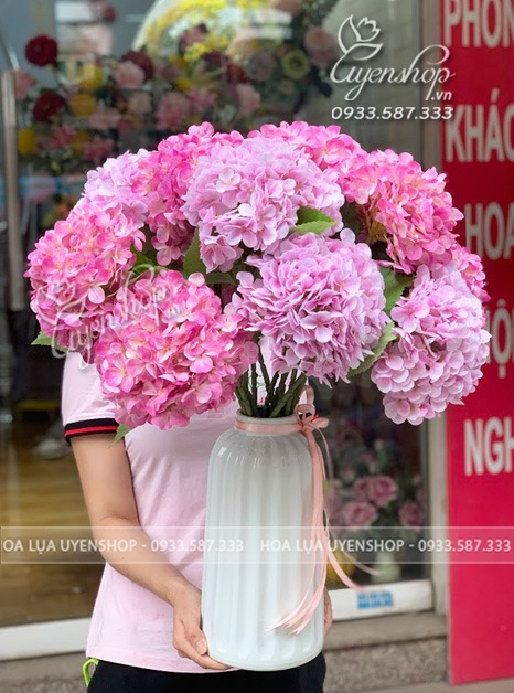 Zoom với HOA CẨM TÚ CẦU TONE HỒNG