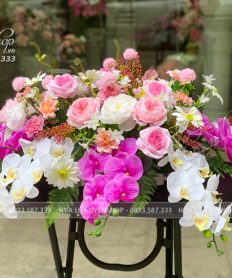 Hoa giả, Hoa lụa đẹp, LÃNG HOA LAN TRANG TRÍ PHÒNG HỌP, HỘI NGHỊ