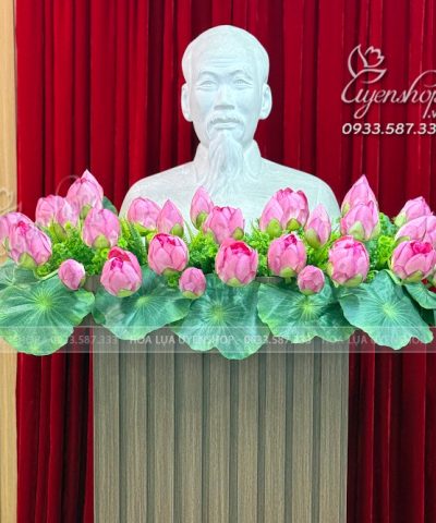 LÃNG HOA SEN QUAN ÂM TRANG TRÍ BỤC BÁC Hoa giả, Hoa lụa đẹp, LÃNG HOA SEN QUAN ÂM TRANG TRÍ BỤC BÁC
