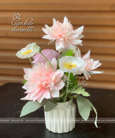 LỌ HOA NHỎ ĐỂ BÀN Hoa giả, Hoa lụa đẹp, LỌ HOA NHỎ ĐỂ BÀN