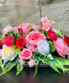 Hoa giả, Hoa lụa đẹp, LÃNG HOA NHỎ ĐỂ BÀN ĐẠI BIỂU