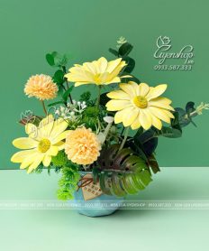 Hoa giả, Hoa lụa đẹp, LỌ HOA NHỎ ĐỂ BÀN