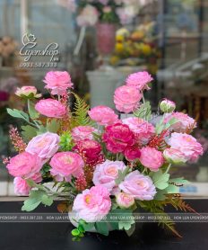 Hoa giả, Hoa lụa đẹp, BÌNH HOA MAO LƯƠNG ĐỂ BÀN GIÁO VIÊN