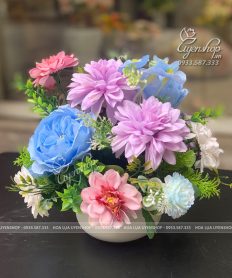 Hoa giả, Hoa lụa đẹp, LỌ HOA ĐỂ BÀN GIÁO VIÊN