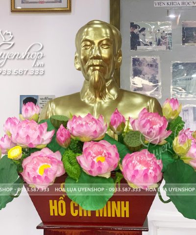 HOA SEN CAO CẤP TRANG TRÍ BỤC TƯỢNG BÁC Hoa giả, Hoa lụa đẹp, HOA SEN CAO CẤP TRANG TRÍ BỤC TƯỢNG BÁC