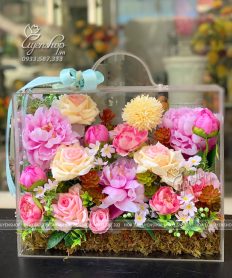 Hoa giả, Hoa lụa đẹp, BOX HOA LỤA ĐẸP CAO CẤP