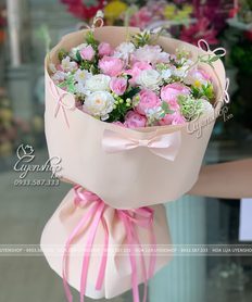BÓ HOA LỤA FORM TRÒN