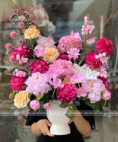 BÌNH HOA MIX NGHỆ THUẬT TONE HỒNG BÌNH HOA MIX NGHỆ THUẬT TONE HỒNG